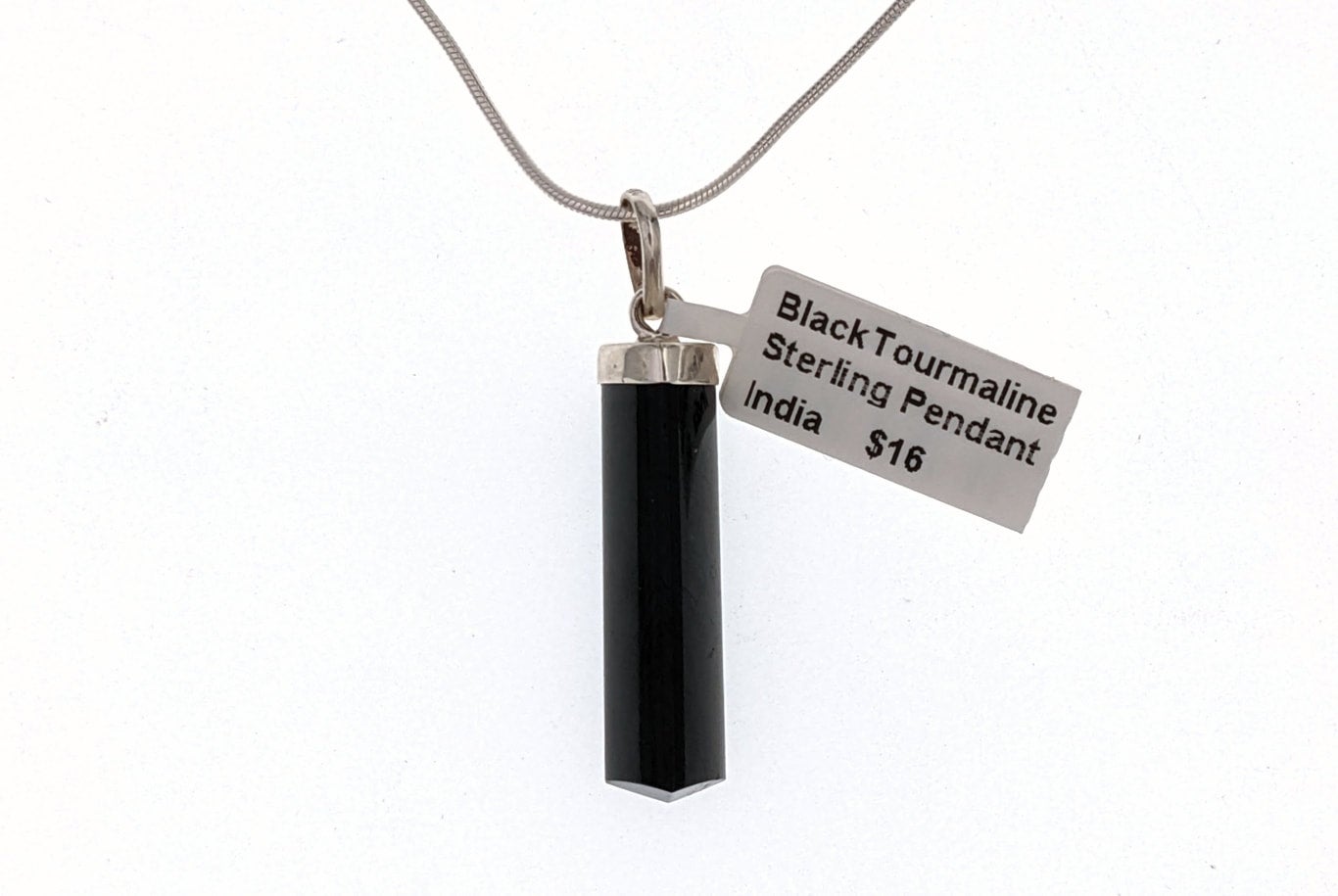 Black tourmaline sterling silver pendant deals