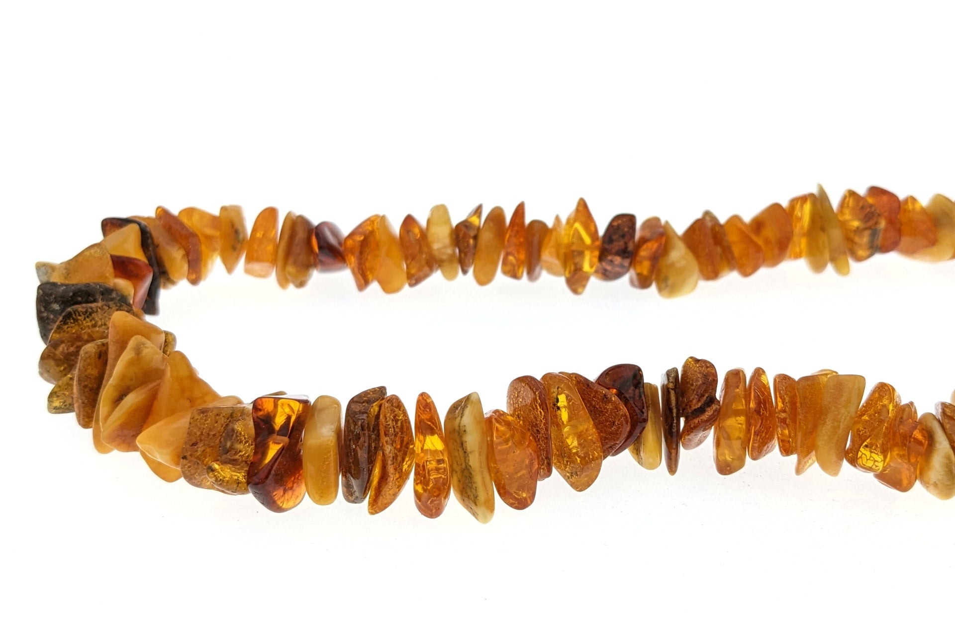 Baltic Amber Beaded Chip Necklace 26 Long