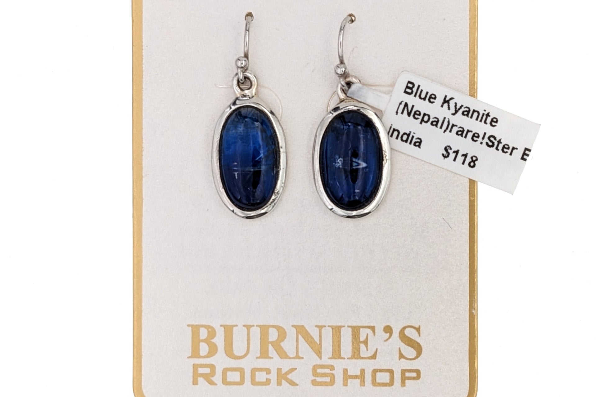 Blue Kyanite Oval Sterling Silver Dangle Earrings Burnie s Rock