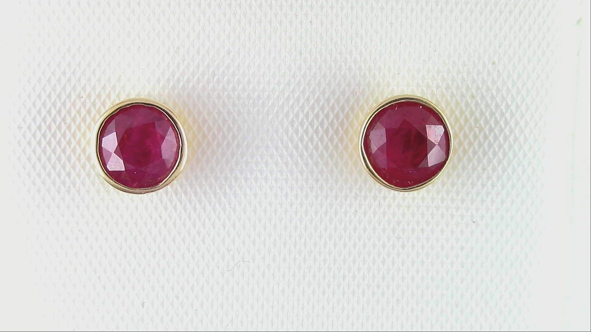 Ruby post earrings sale